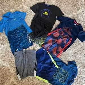 Boys size 7 Adidas & Under Armour outfits/ shorts
